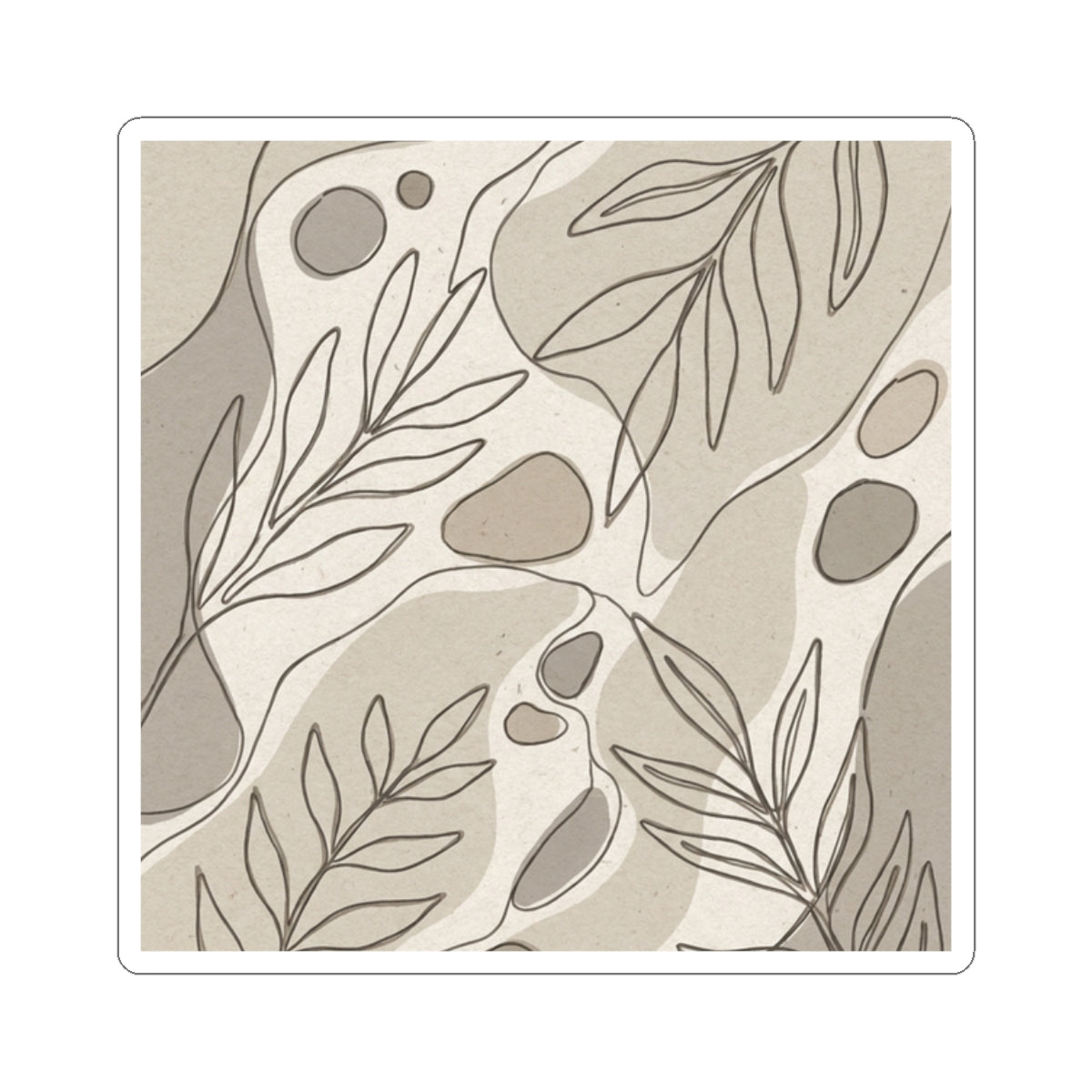Japandi Minimal Line Sticker Art Print
