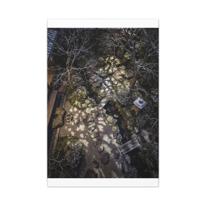 Moonlit Garden Japanese Pattern Canvas Art | Elegant Japandi Art