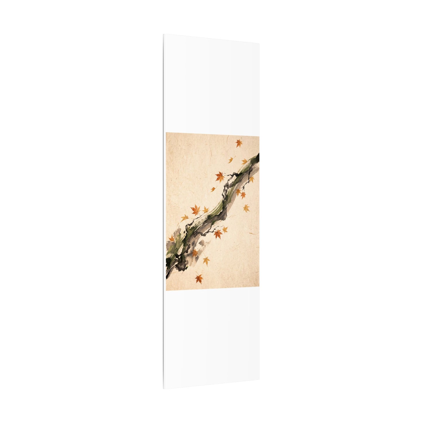 Ink Brushstroke Autumn Canvas Art | Zen Calm Design