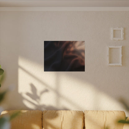 Dark Japandi Silk Drape in Dawn | Shadow Zen Canvas Art