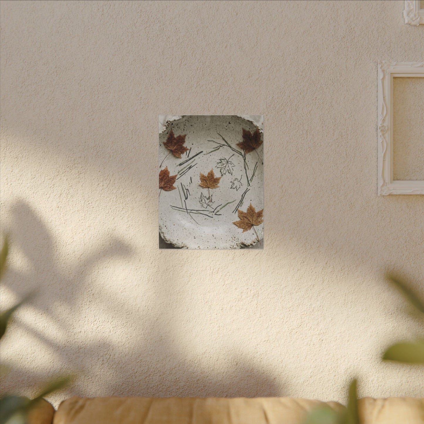 Ceramic Bowl Autumn Canvas Art | Japandi Elegant Design