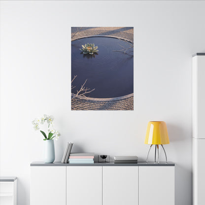 Lotus Flower Canvas Art | Winter Zen Karesansui Art