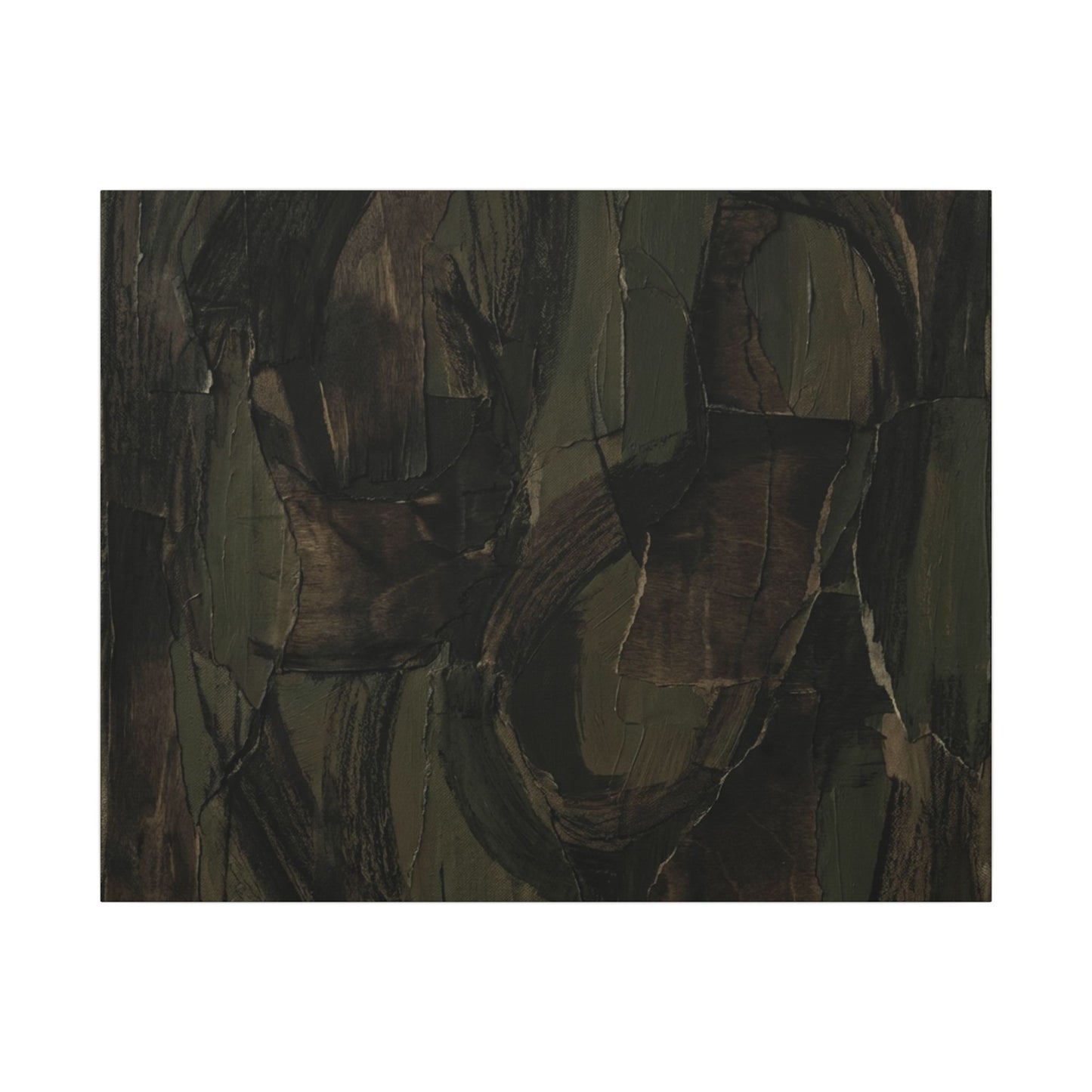 Mixed Media Dark Japandi Textured Canvas Art