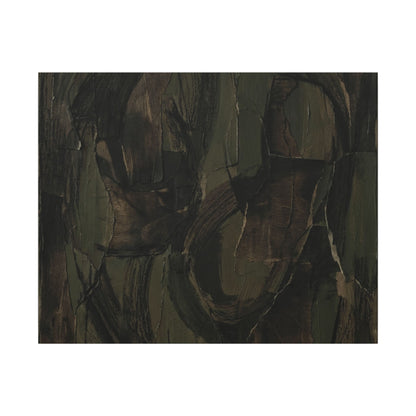 Mixed Media Dark Japandi Textured Canvas Art