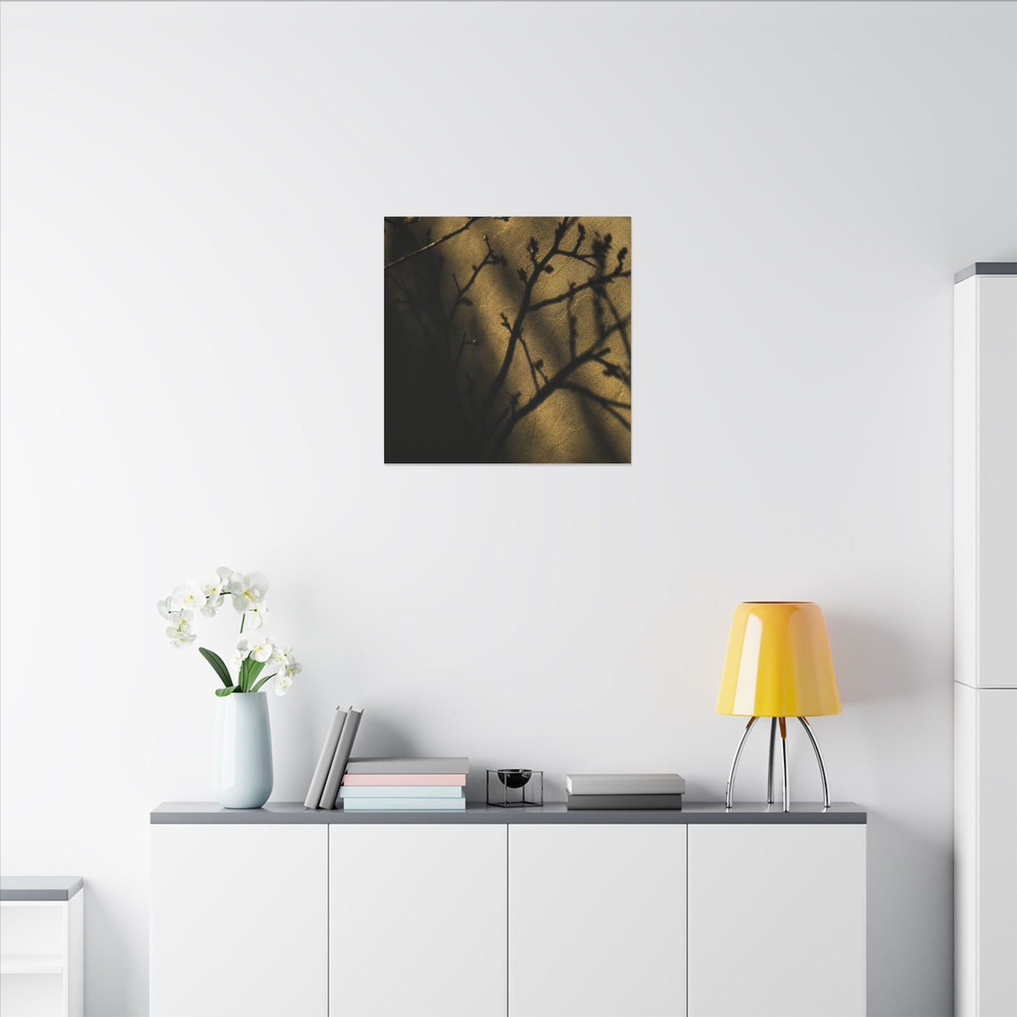 Golden Hour Shadow Play Canvas Art - Dark Japandi Seijaku