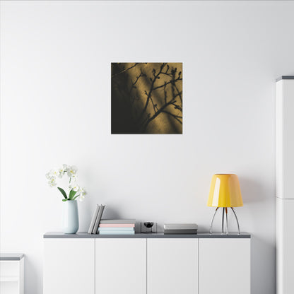 Golden Hour Shadow Play Canvas Art - Dark Japandi Seijaku