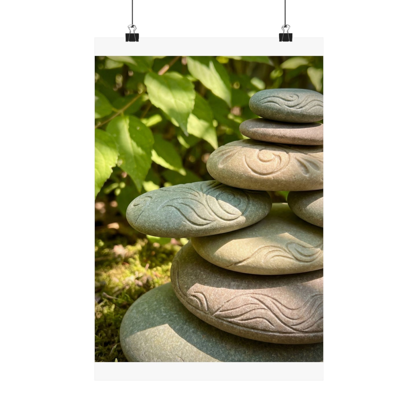 Dappled River Stones Wall Art Print - Japandi Fukinsei Art Print