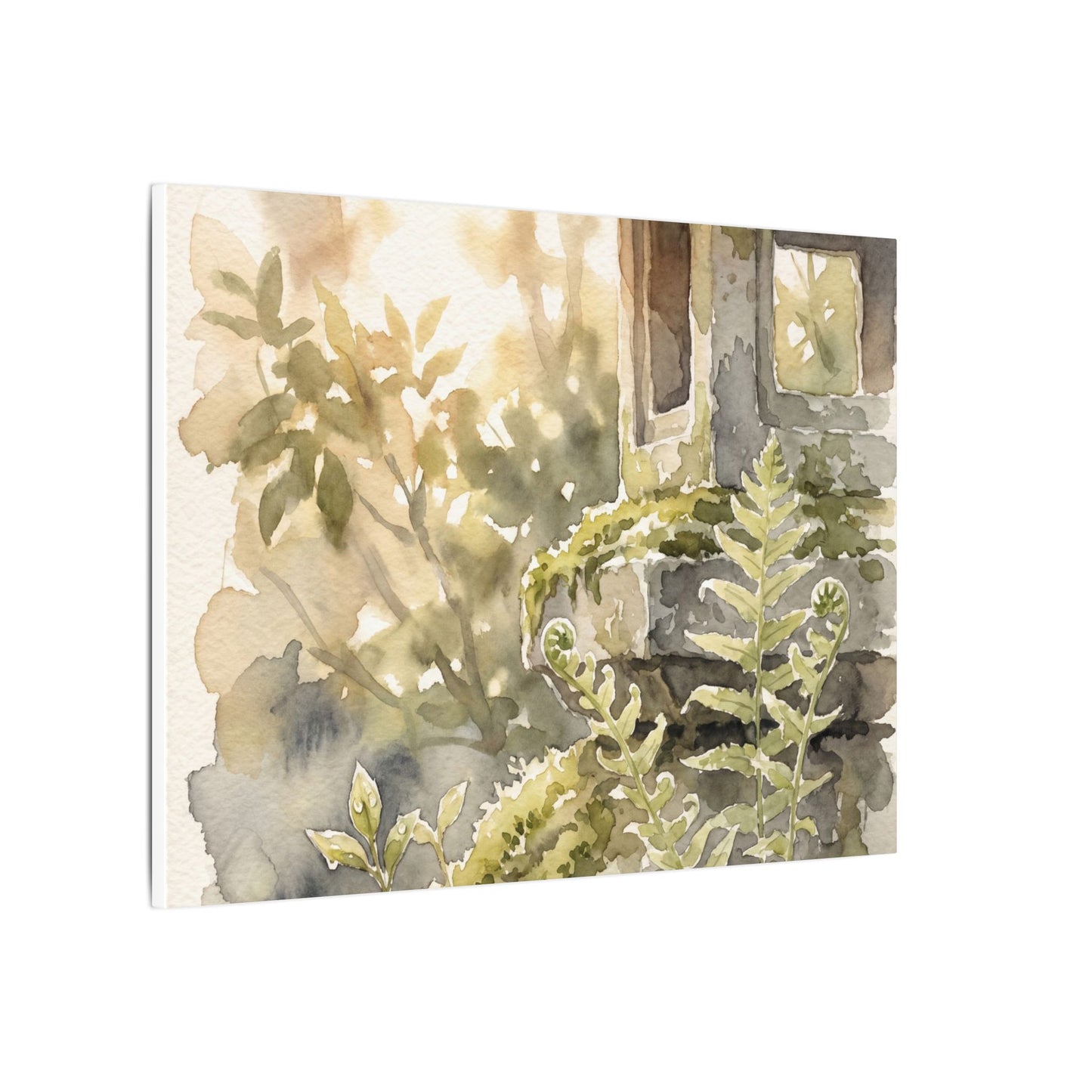 Earthy Stone Lantern Canvas Art - Watercolor Japandi