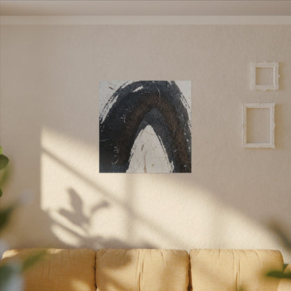 Moody Ink Brushstroke Canvas Art - Moody Minimal Dark Japandi