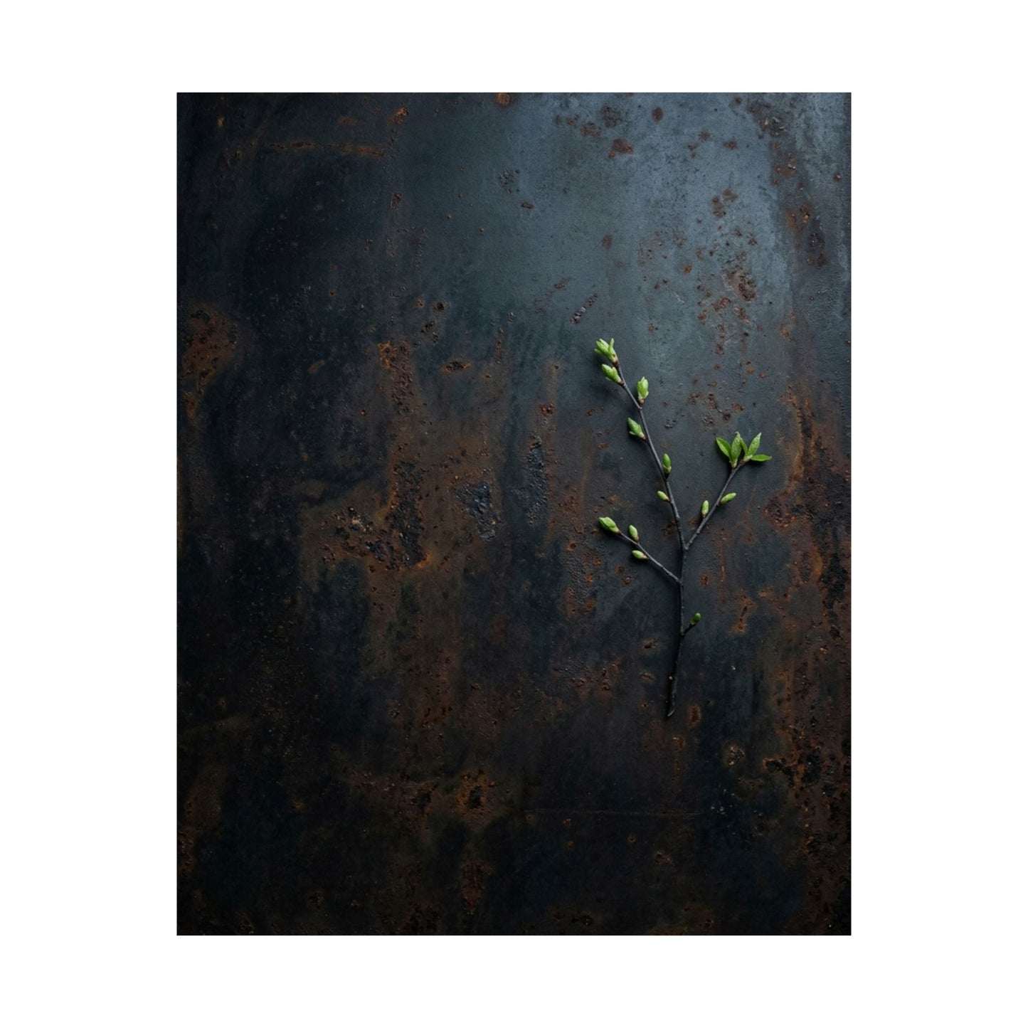 Luxurious Rust Patina Wall Art Print - Moody Minimal Dark Japandi