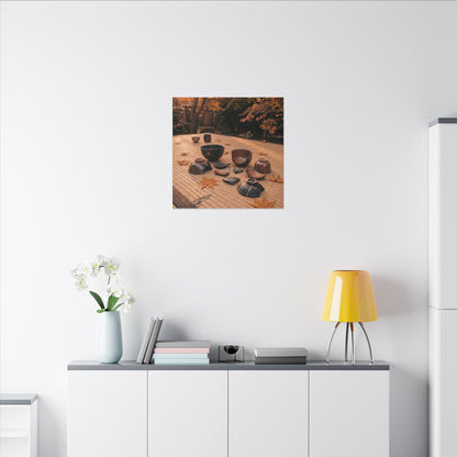 Golden Hour Tea Ceremony Canvas Art - Kintsugi Shibui