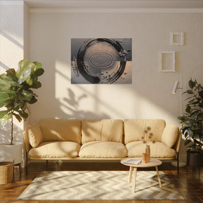 Winter Water Ripple Enso Canvas Art | Tranquil Decor
