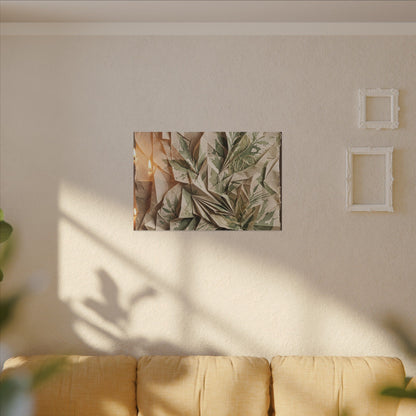 Japandi Paper Fold in Candlelight | Texture Canvas Art