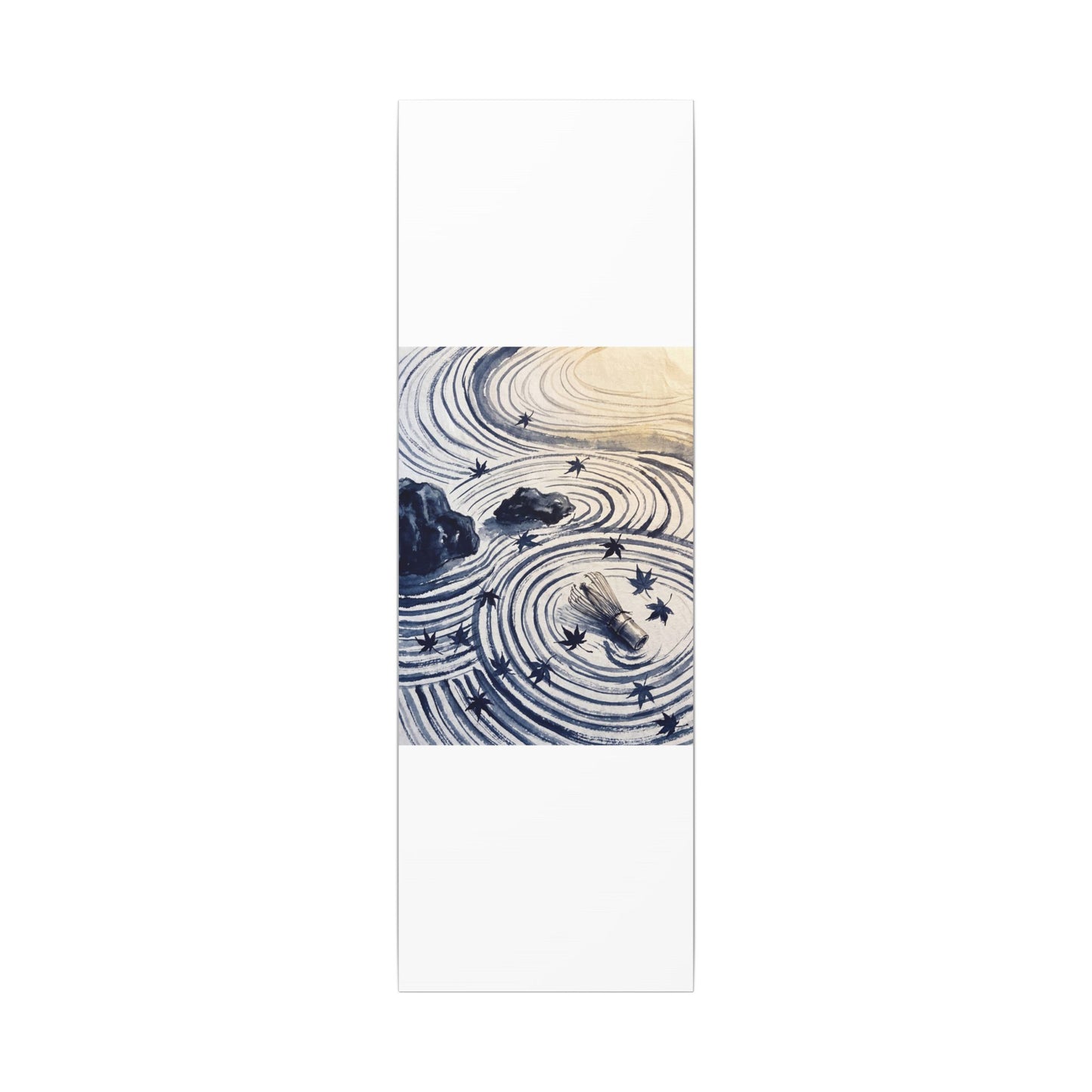 Zen Rock Garden in Golden Hour | Sumi E Canvas Art