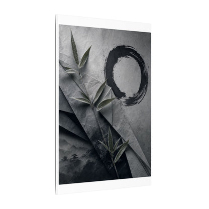Winter Paper Fold Enso Canvas Art | Serene Decor