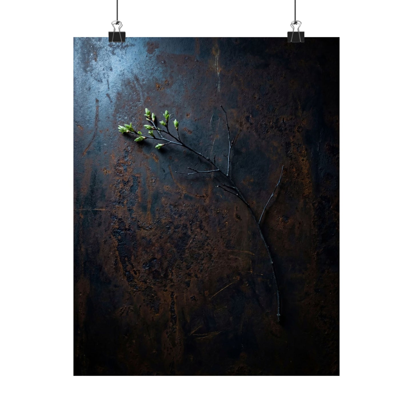 Rust Patina Spring Wall Art Print | Dark Japandi Sophisticated Design Art Print