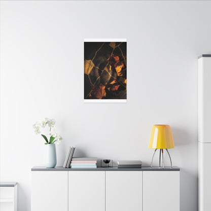 Resilient Shadow Play Canvas Art - Crackle Gold Kintsugi