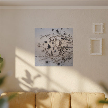 Elegant Dried Flowers Canvas Art - Japanese Pattern Japandi