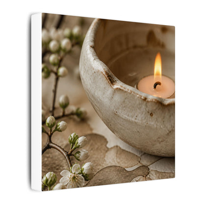 Kanso Ceramic Bowl Canvas Art - Japandi Watercolor