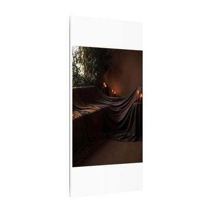 Candlelight Silk Drape Canvas Art - Dark Japandi Ma