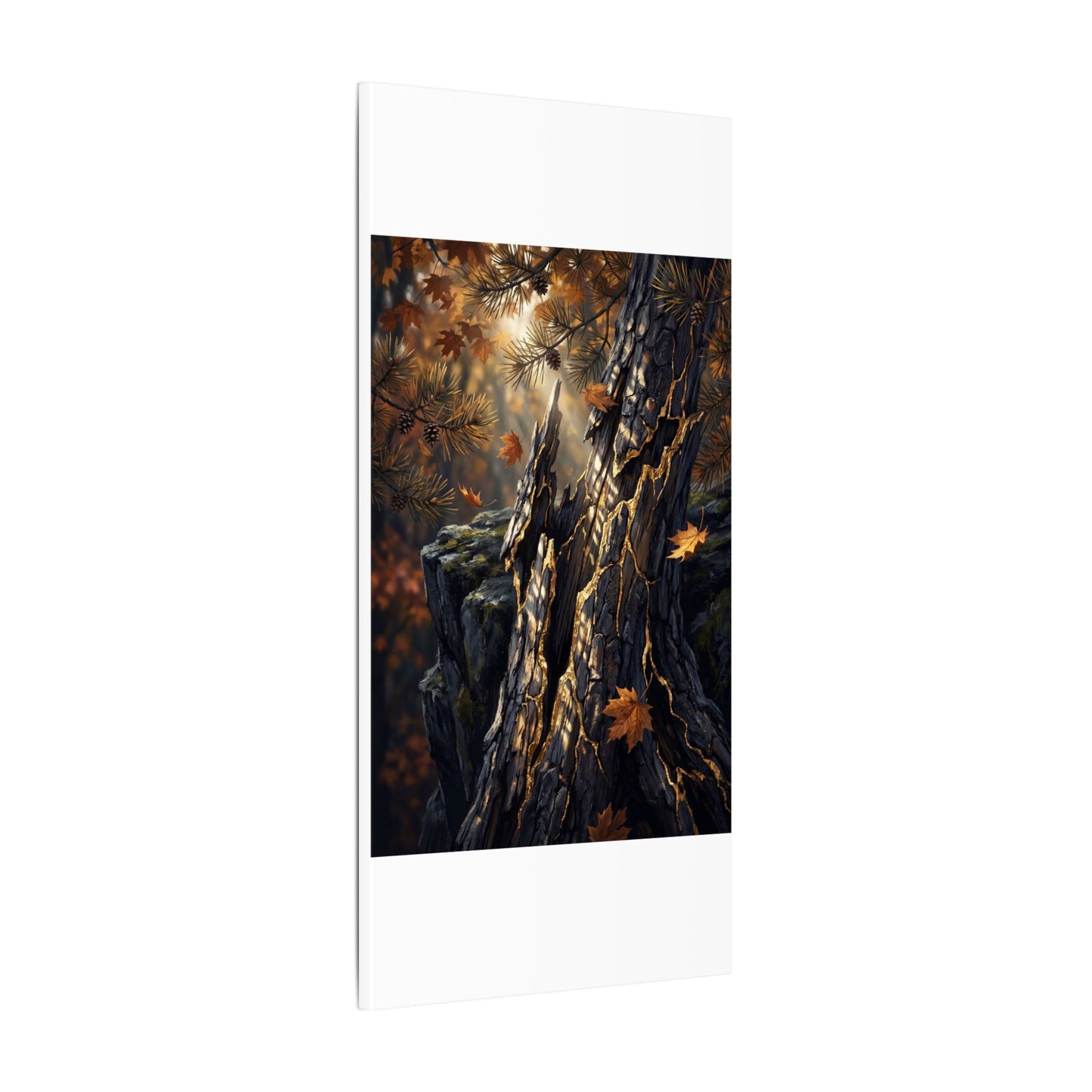 Pine Tree Autumn Canvas Art | Kintsugi Beautiful Design