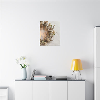 Dried Flowers Japanese Pattern Canvas Art | Neutral Japandi Art