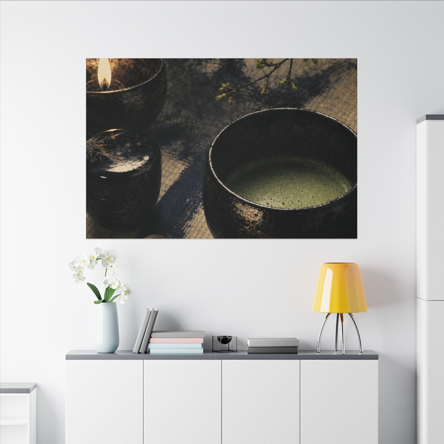 Ma Tea Ceremony Canvas Art - Zen Sumi E
