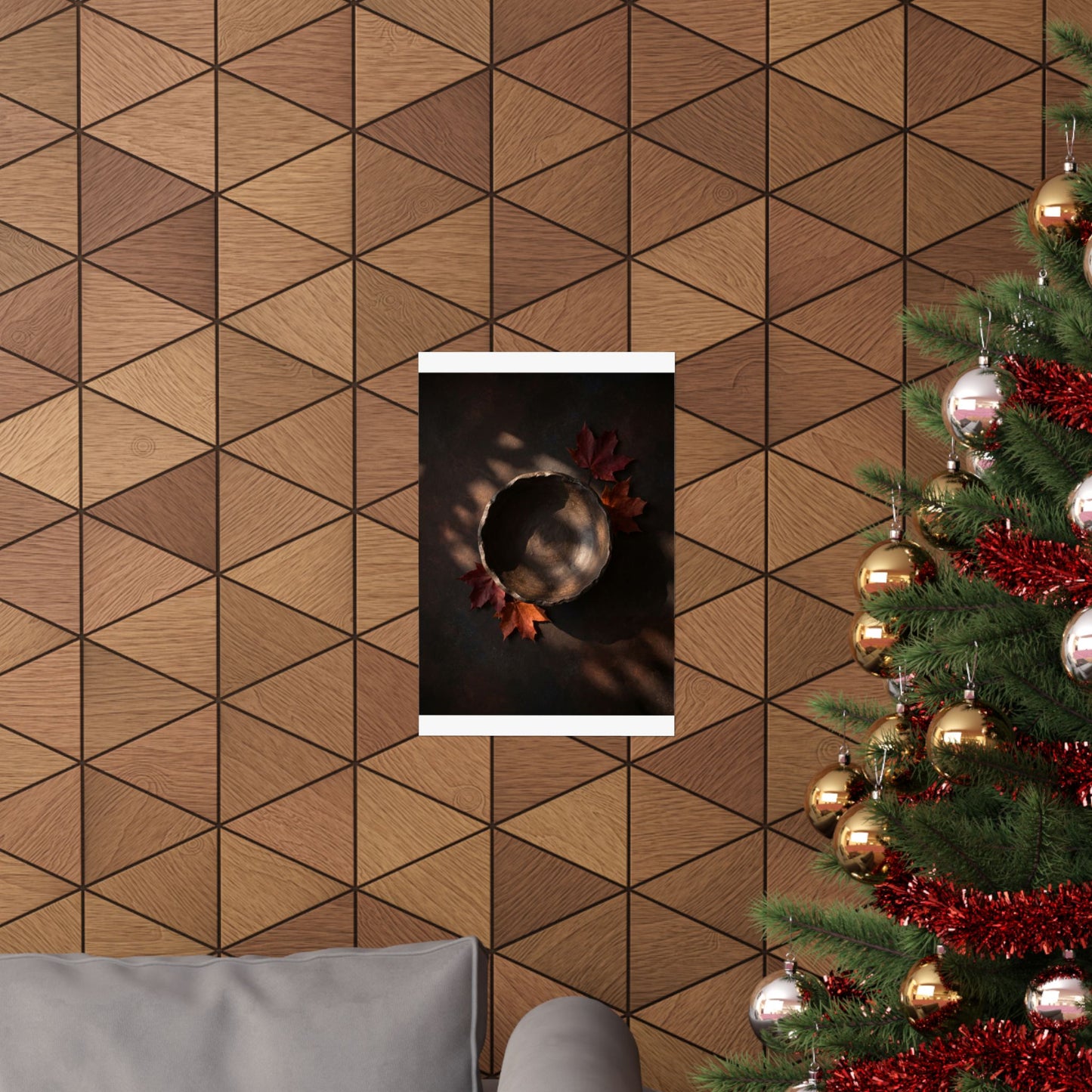 Ceramic Bowl Wall Art Print | Autumn Dark Japandi Dark Texture Art