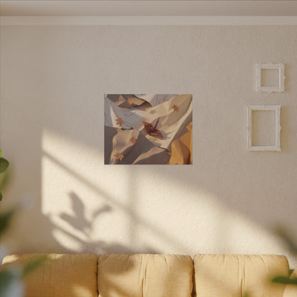 Autumn Paper Fold Minimal Line Canvas Art | Cozy Decor