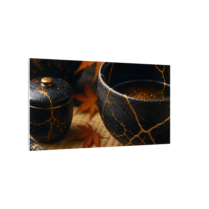 Seijaku Tea Ceremony Canvas Art - Kintsugi Gold Repair
