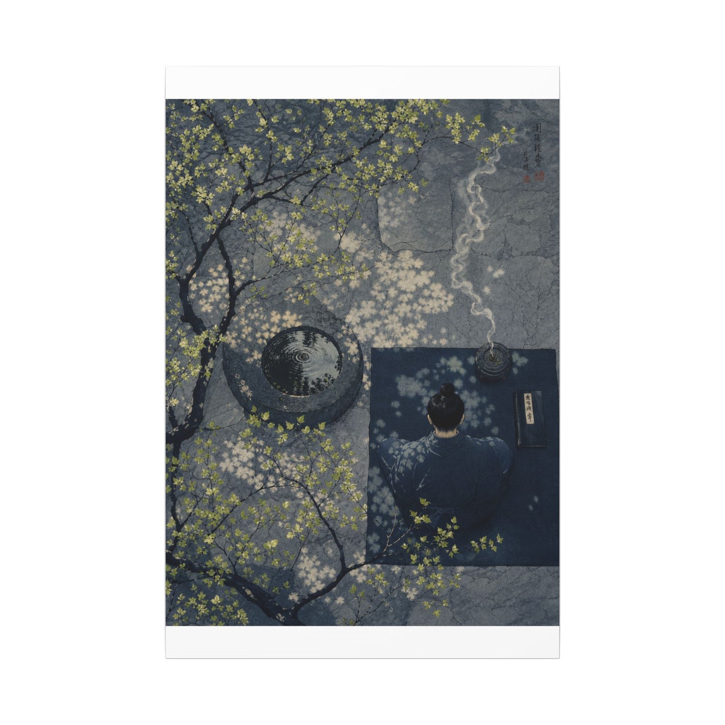 Spring Incense Smoke Ukiyo E Inspired Canvas Art | Tranquil Decor