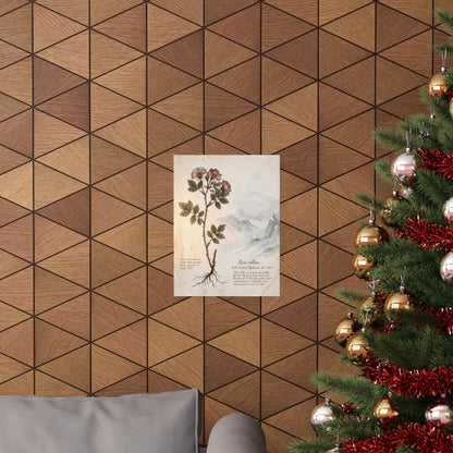 Winter Mountain Mist Herbarium Wall Art Print | Rustic Decor