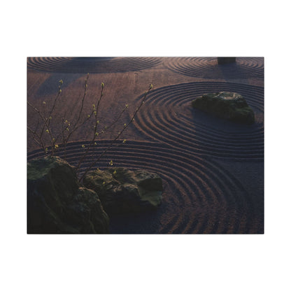 Spring Rock Garden Shadow Zen Canvas Art | Luxurious Decor Art Print