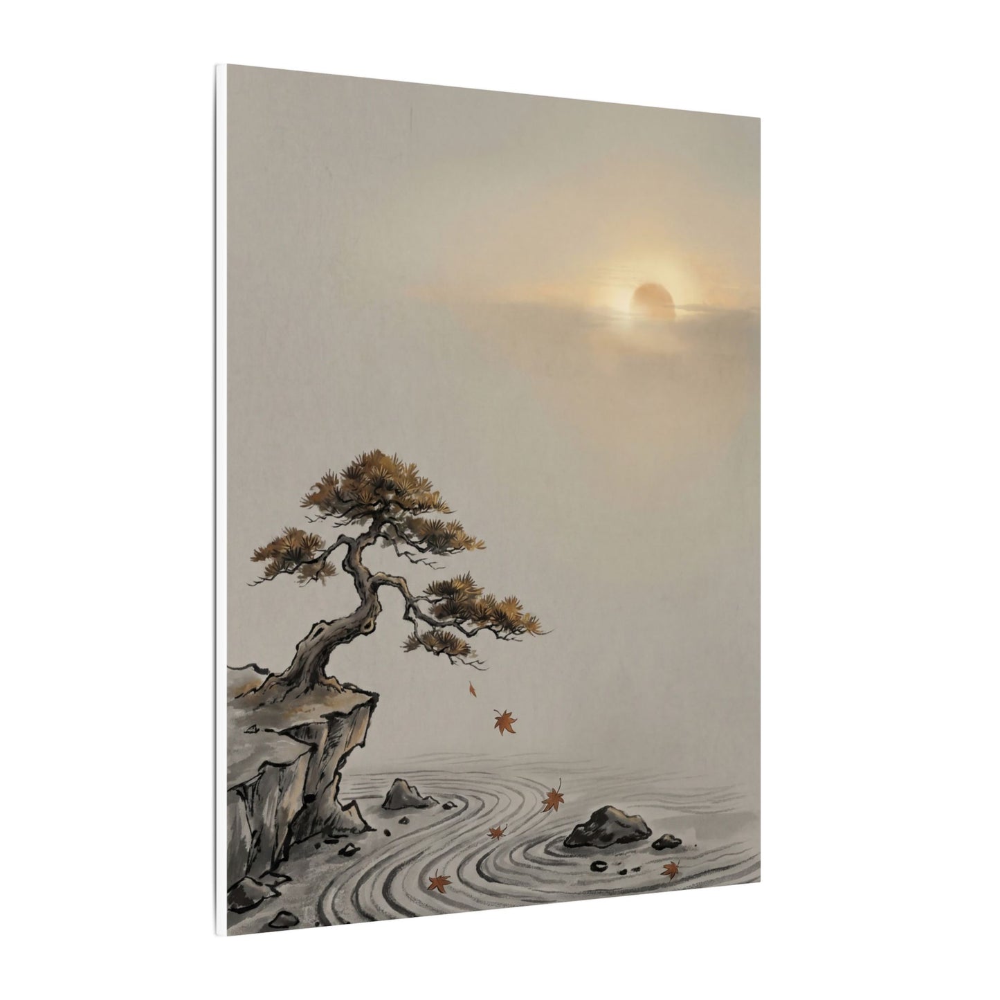 Pine Tree Canvas Art | Autumn Zen Karesansui Art