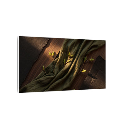 Silk Drape Canvas Art | Spring Dark Japandi Dark Texture Art