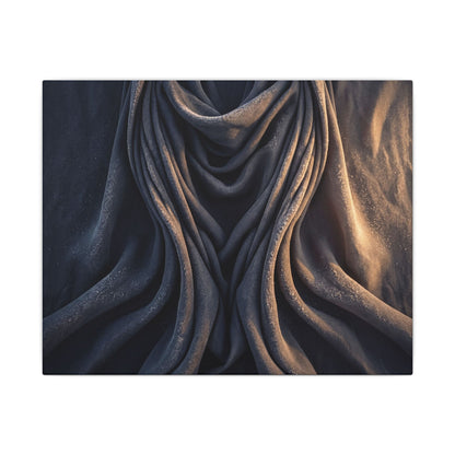 Moody Silk Drape Canvas Art - Shadow Zen Dark Japandi