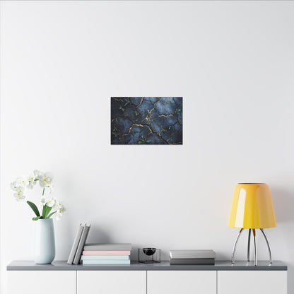 Cracked Earth Spring Canvas Art | Kintsugi Healing Design