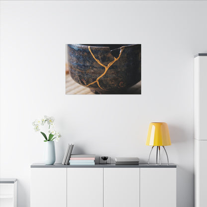 Tea Ceremony Autumn Canvas Art | Kintsugi Healing Design