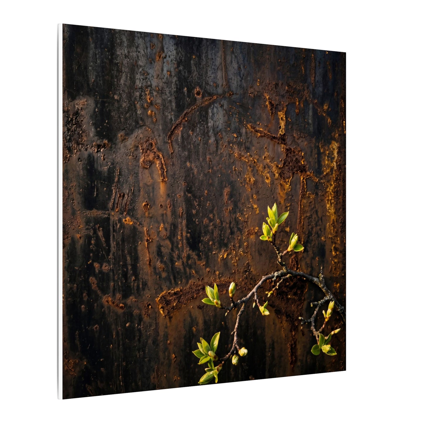 Golden Hour Rust Patina Canvas Art - Dark Japandi Fukinsei