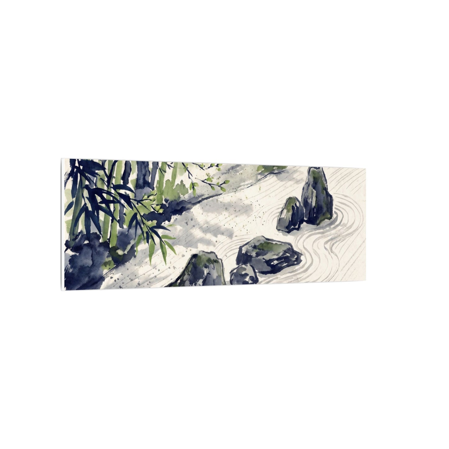 Dappled Rock Garden Canvas Art - Zen Mono No Aware