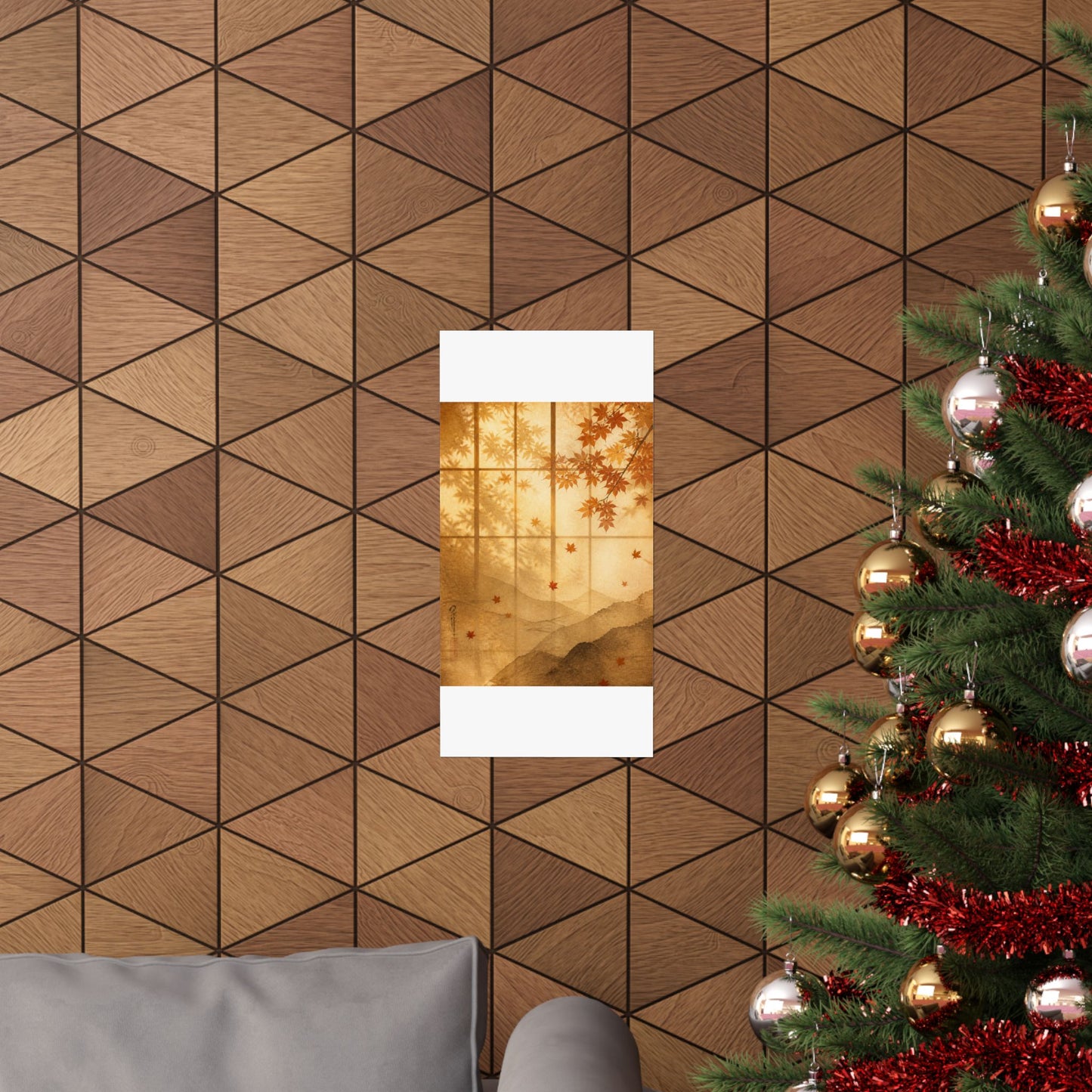 Shoji Screen Wall Art Print | Autumn Japandi Texture Art