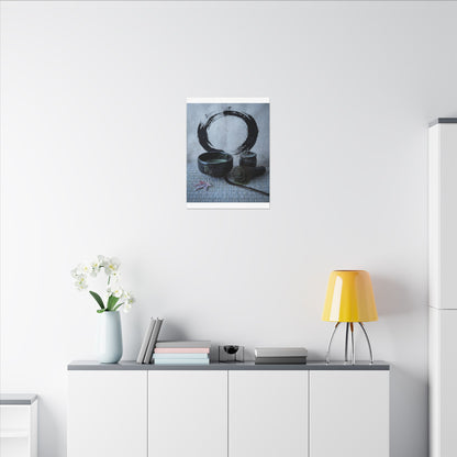 Tea Ceremony Canvas Art | Winter Zen Enso Art