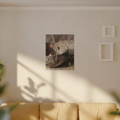 Candlelight Ceramic Bowl Canvas Art - Japandi Ma