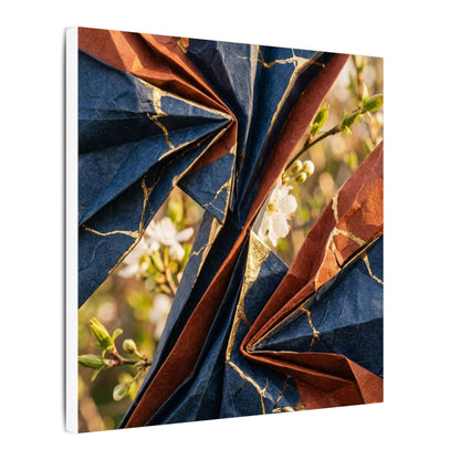 Kintsugi Paper Fold in Golden Hour | Crackle Gold Canvas Art