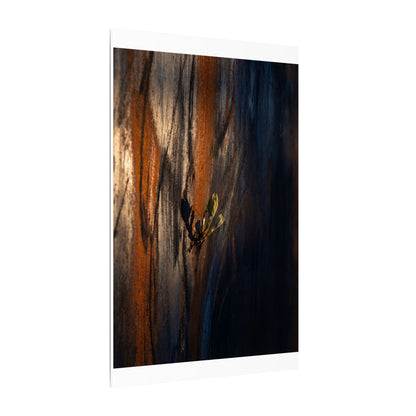 Rust Patina Charcoal Ink Canvas Art | Moody Dark Japandi Art