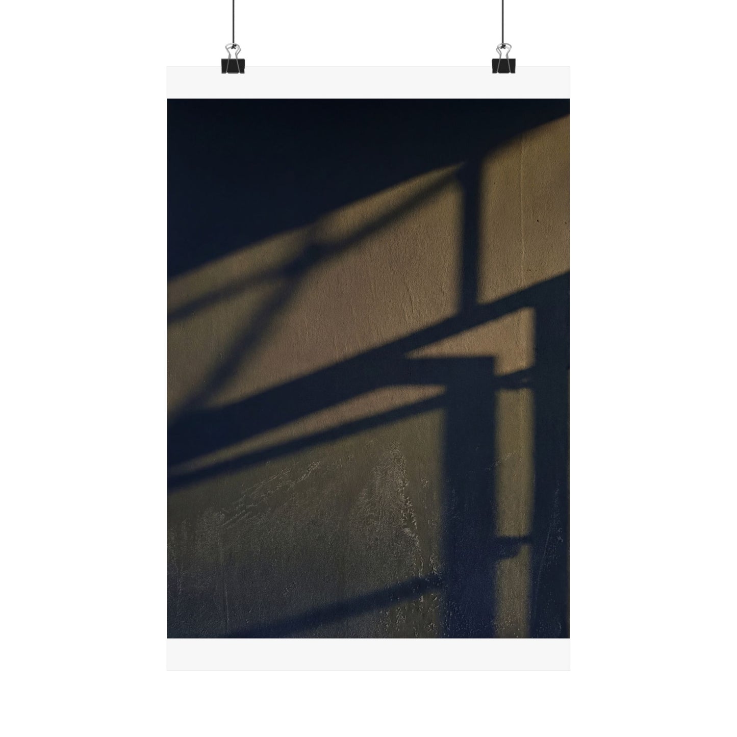Golden Hour Shadow Play Wall Art Print - Dark Japandi Kanso Art Print