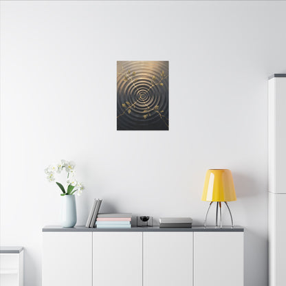 Kanso Water Ripple Canvas Art - Kintsugi Gold Vein