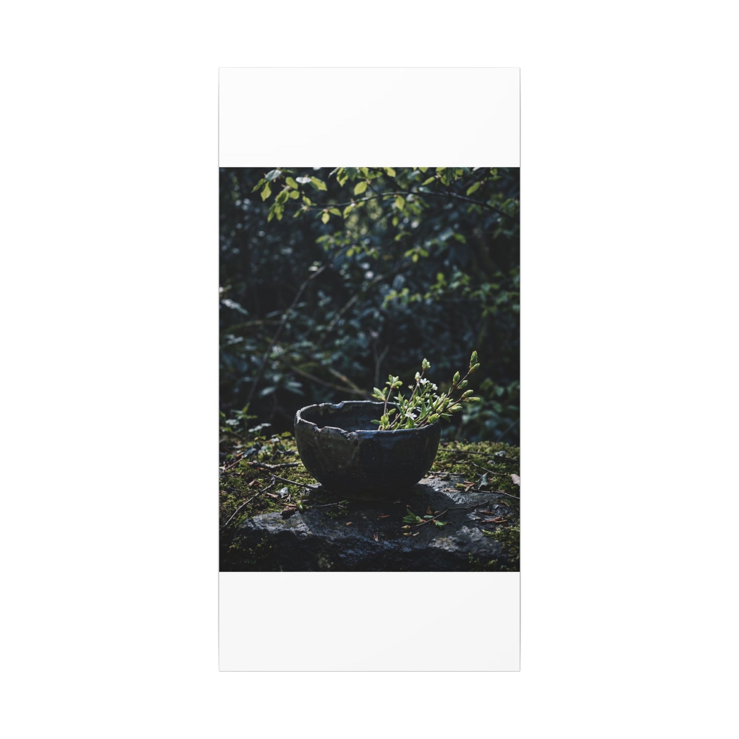 Dappled Ceramic Bowl Canvas Art - Dark Japandi Datsuzoku