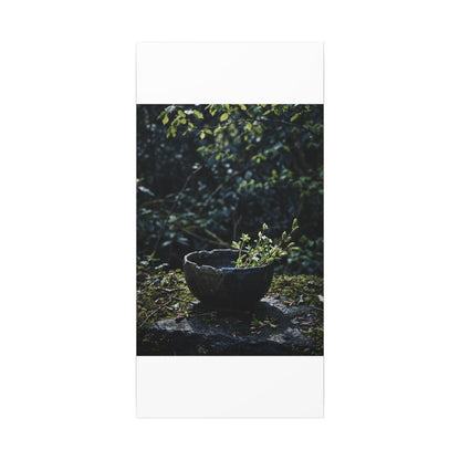 Dappled Ceramic Bowl Canvas Art - Dark Japandi Datsuzoku