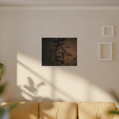 Calligraphy Shadow Zen Canvas Art | Bold Dark Japandi Art